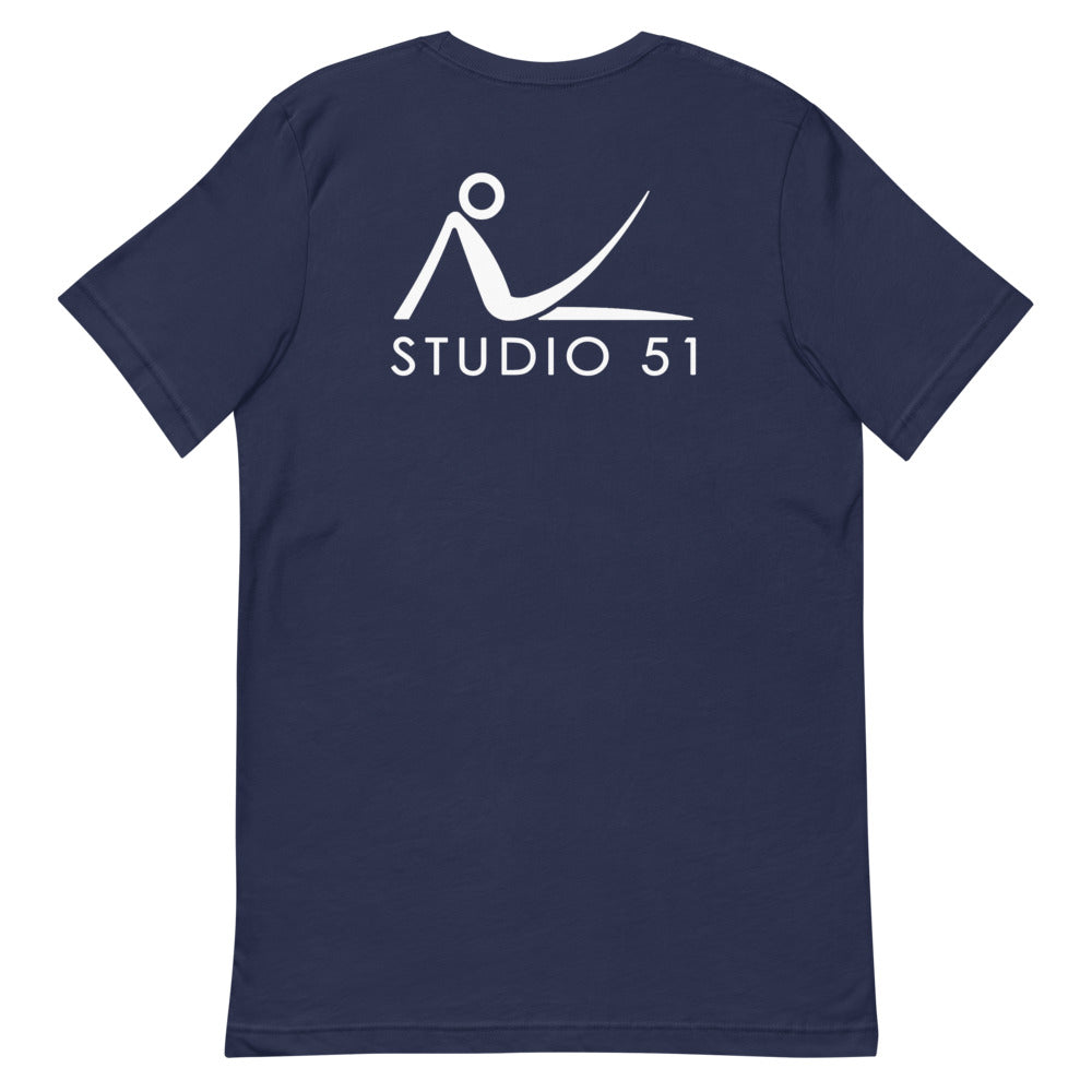 Maglietta unisex manica corta Studio 51 Pilates Milano Logo Schiena