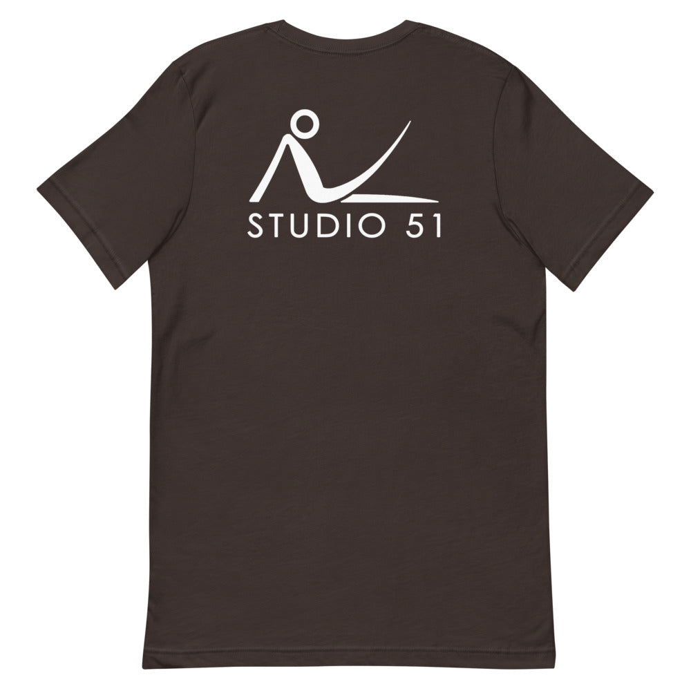 Maglietta unisex manica corta Studio 51 Pilates Milano Logo Schiena