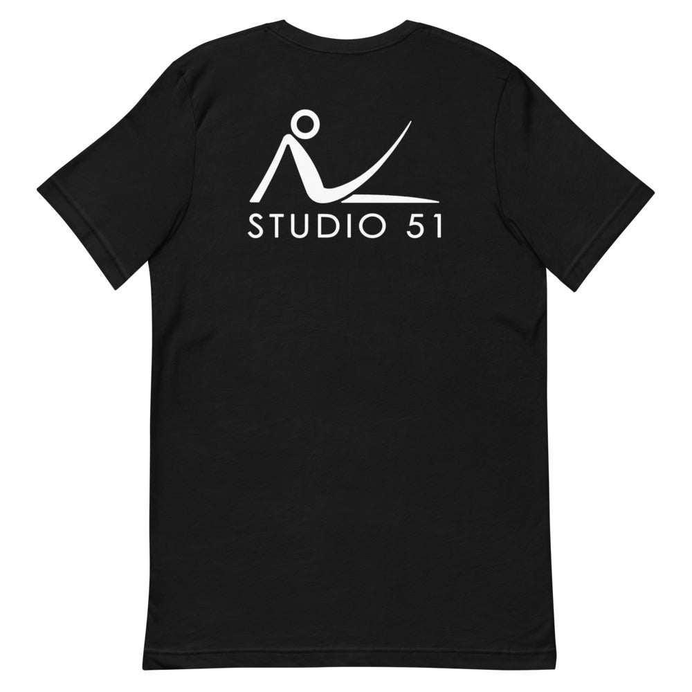 Maglietta unisex manica corta Studio 51 Pilates Milano Logo Schiena