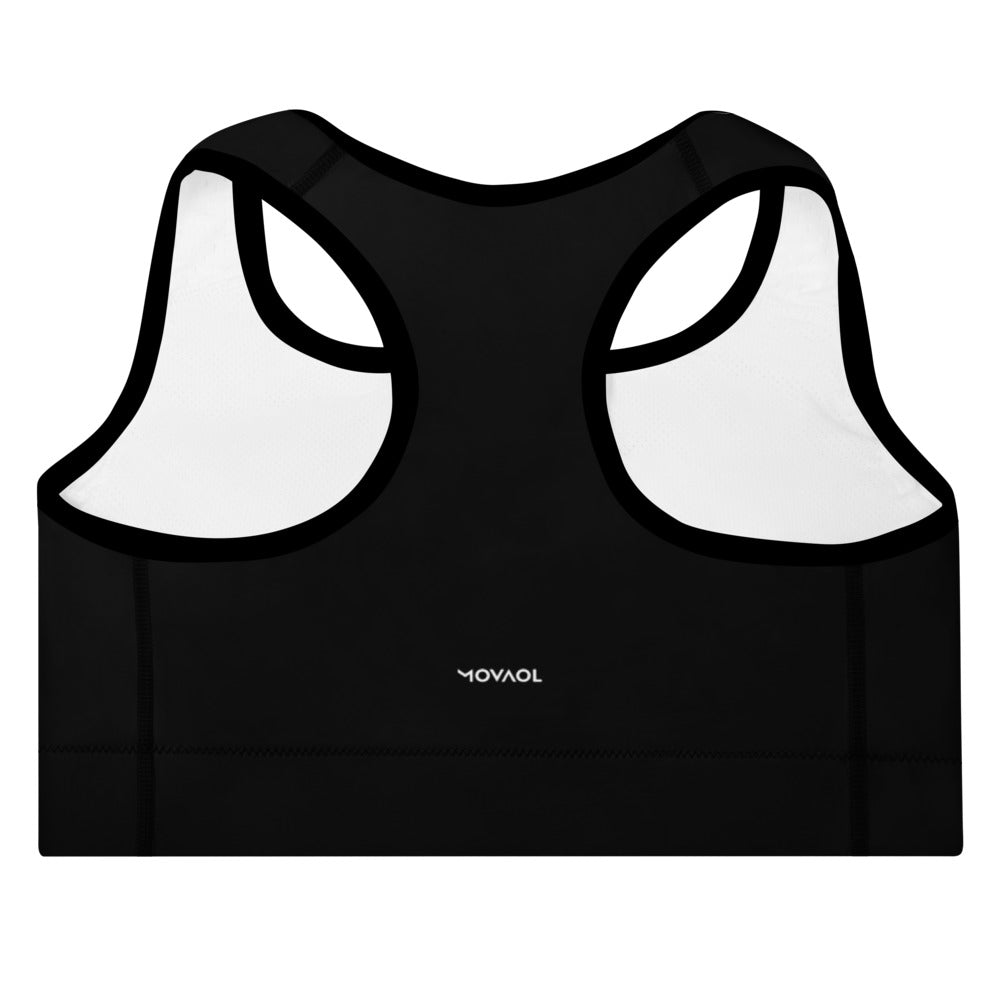 Studio 51 Padded Sports Bra Nero con Scritta bianca